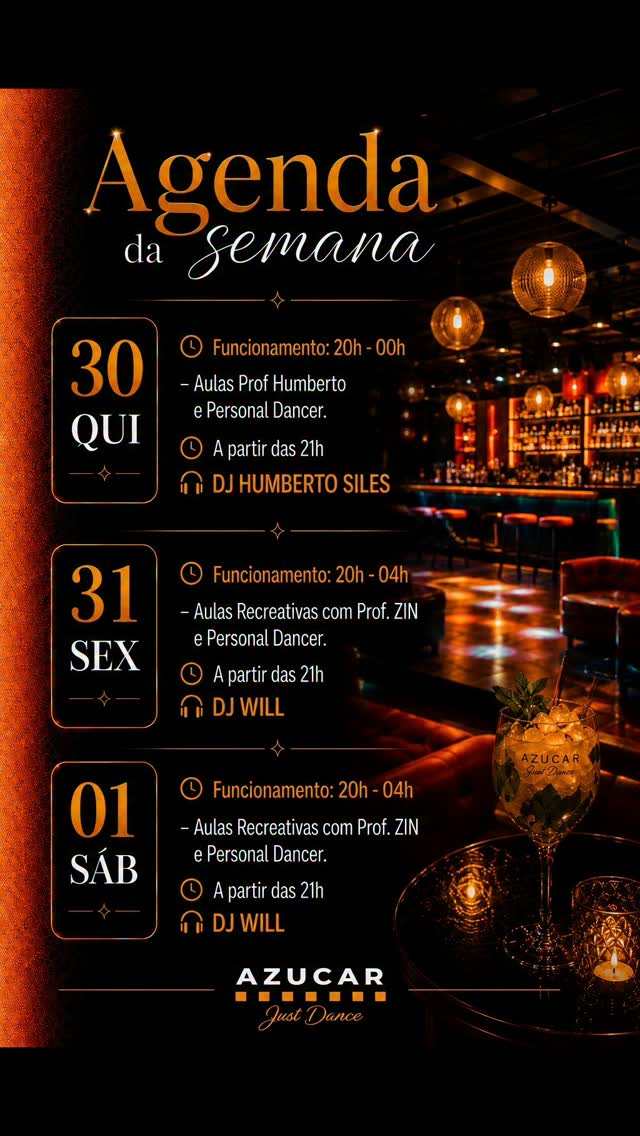 Divulgação de Aulas Recreativas com Prof. ZIN e Personal Dancer com DJ WILL