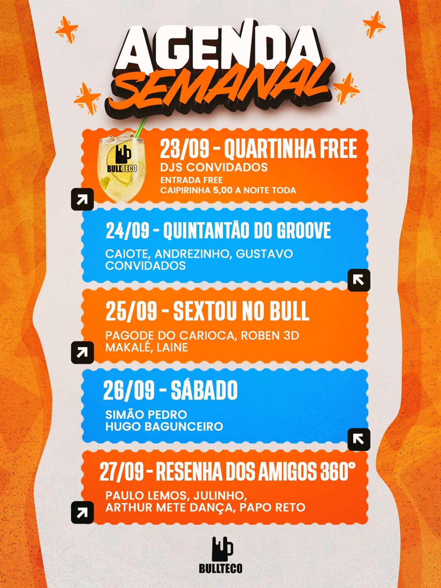 Divulgação de Sextou no Bull