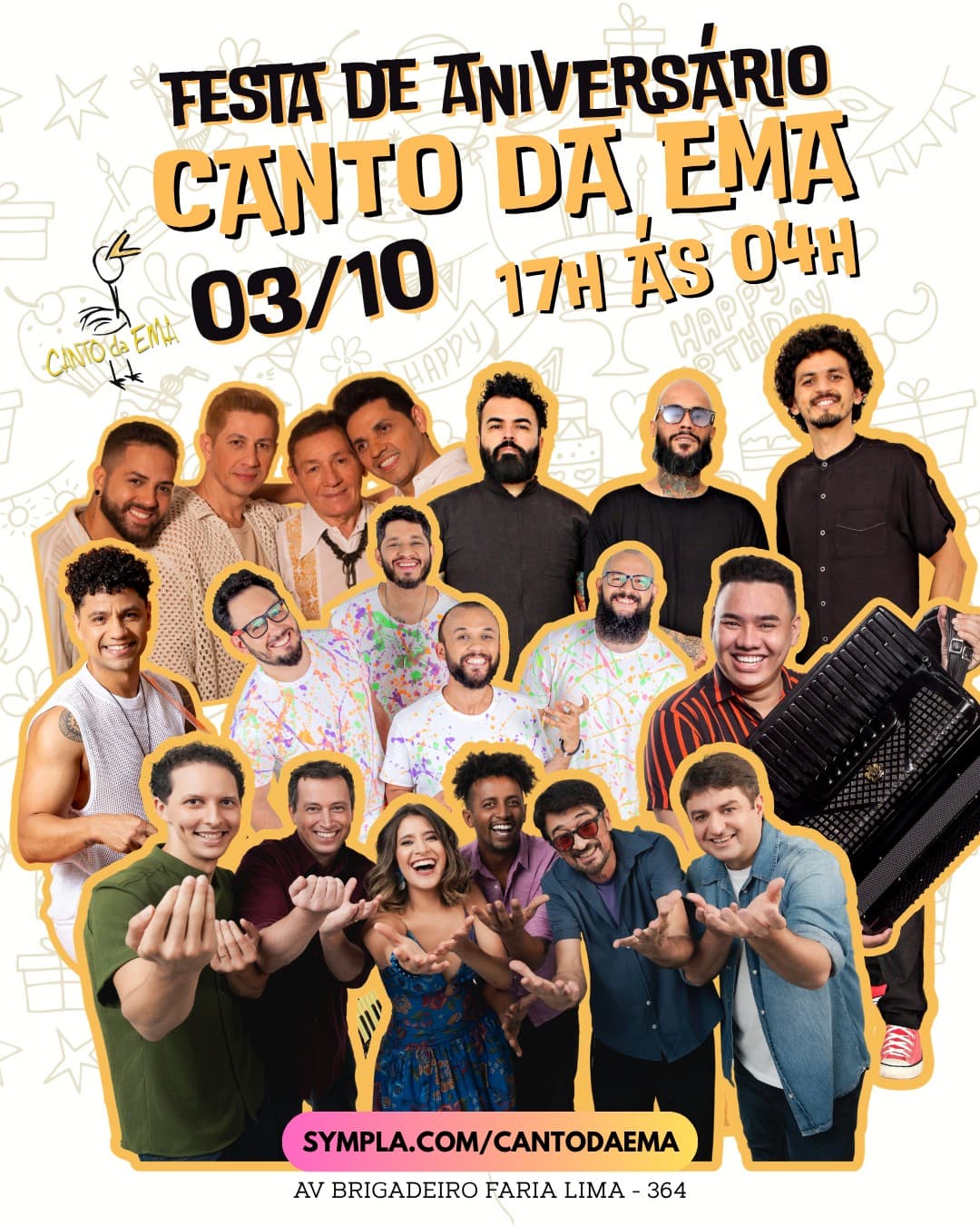 Divulgação de Aniversário de 26 anos do Canto da Ema