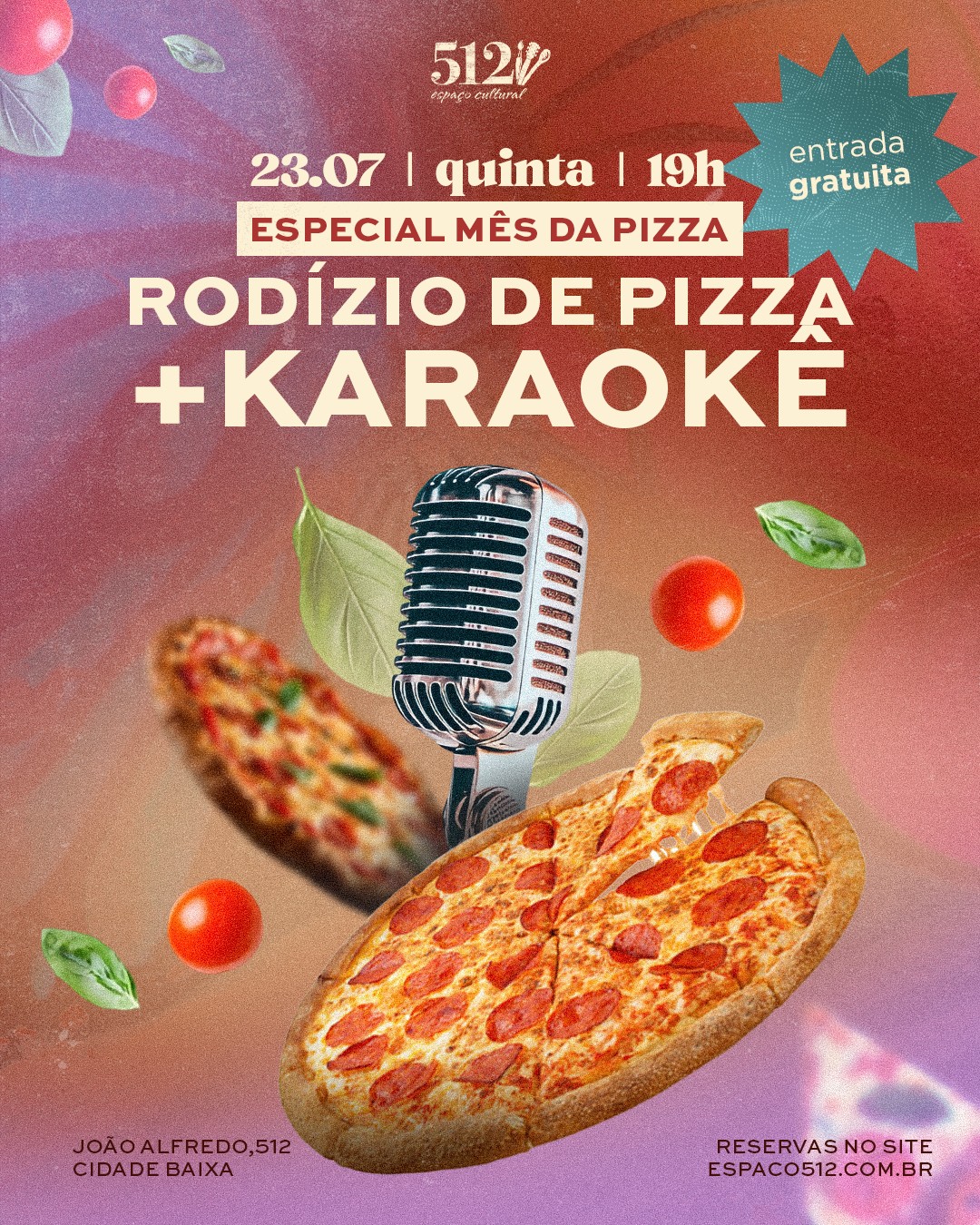Divulgação de Rodízio de Pizza + Karaokê