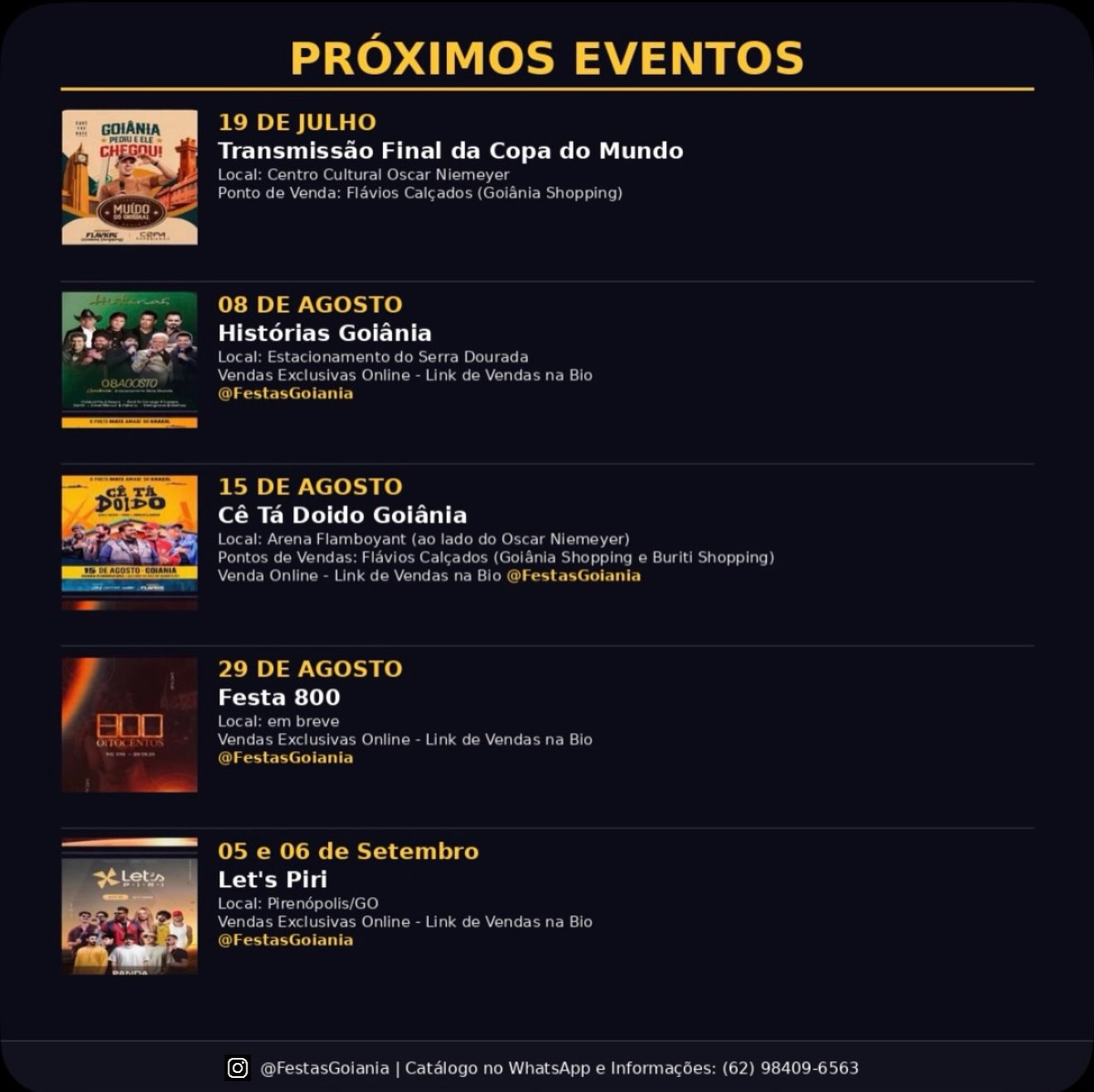 OS MELHORES EVENTOS DE GOIÂNIA ESTÃO A UM CLIQU...