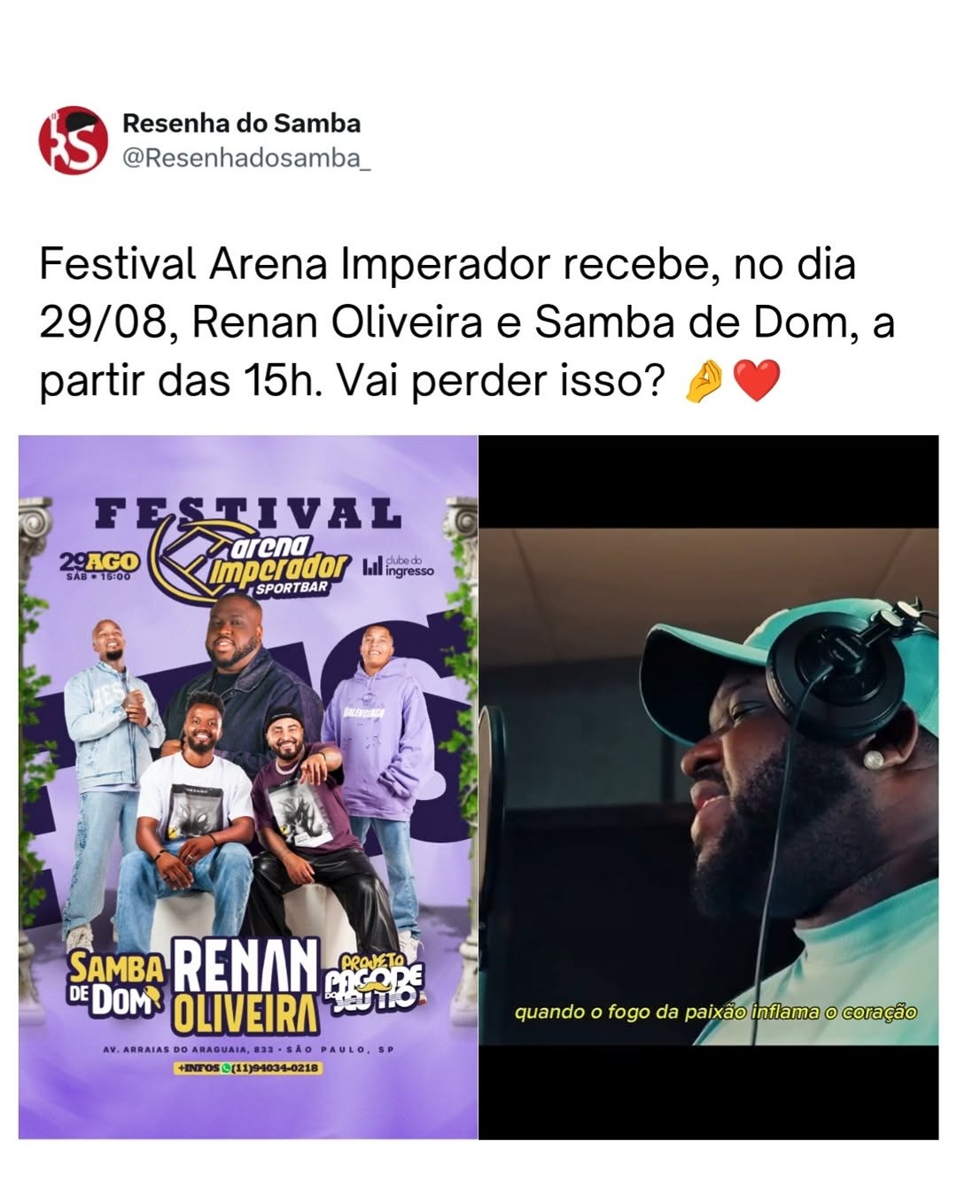 Divulgação de Festival Arena Imperador Sport Bar