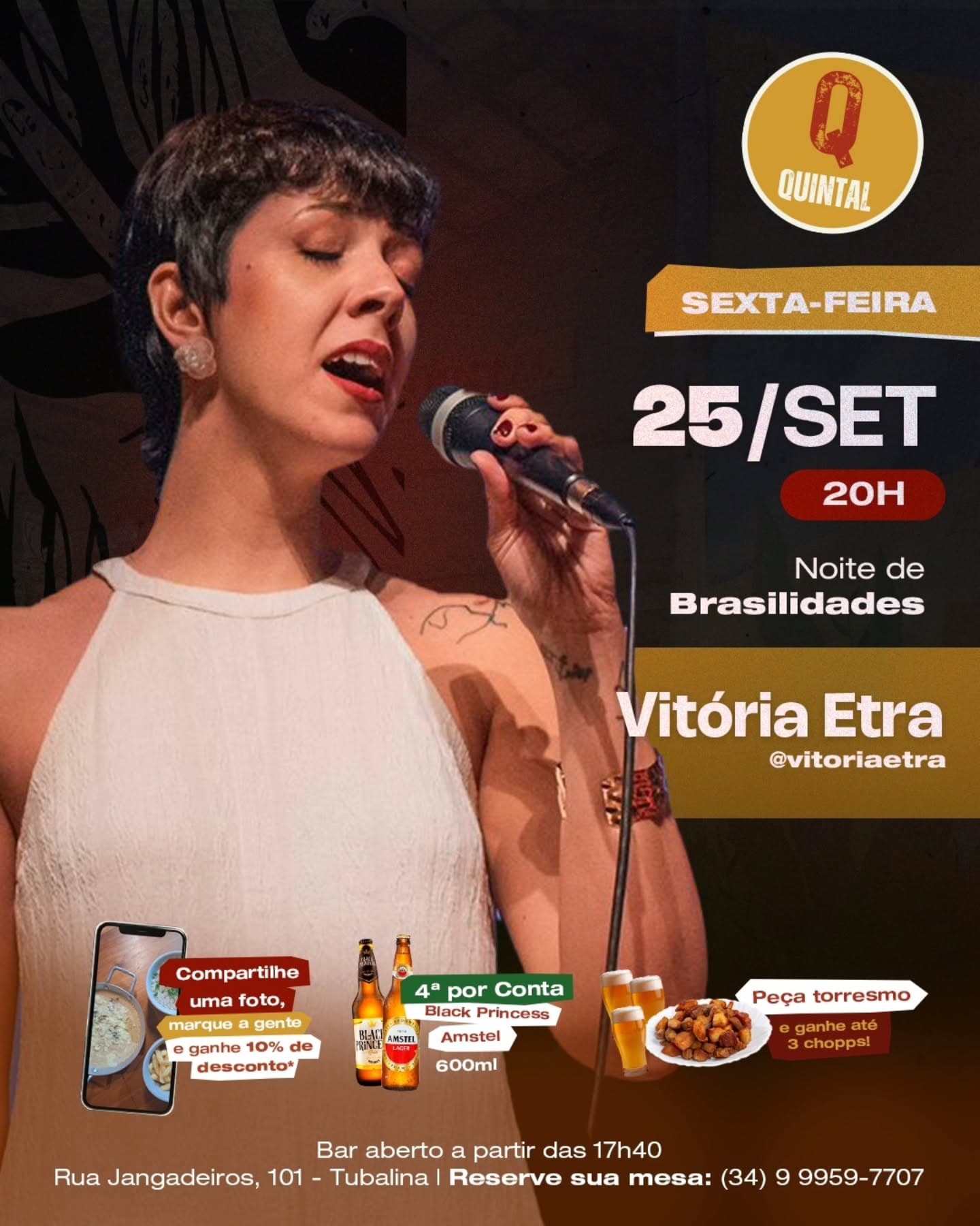 Divulgação de Noite de Brasilidades com Vitória Etra