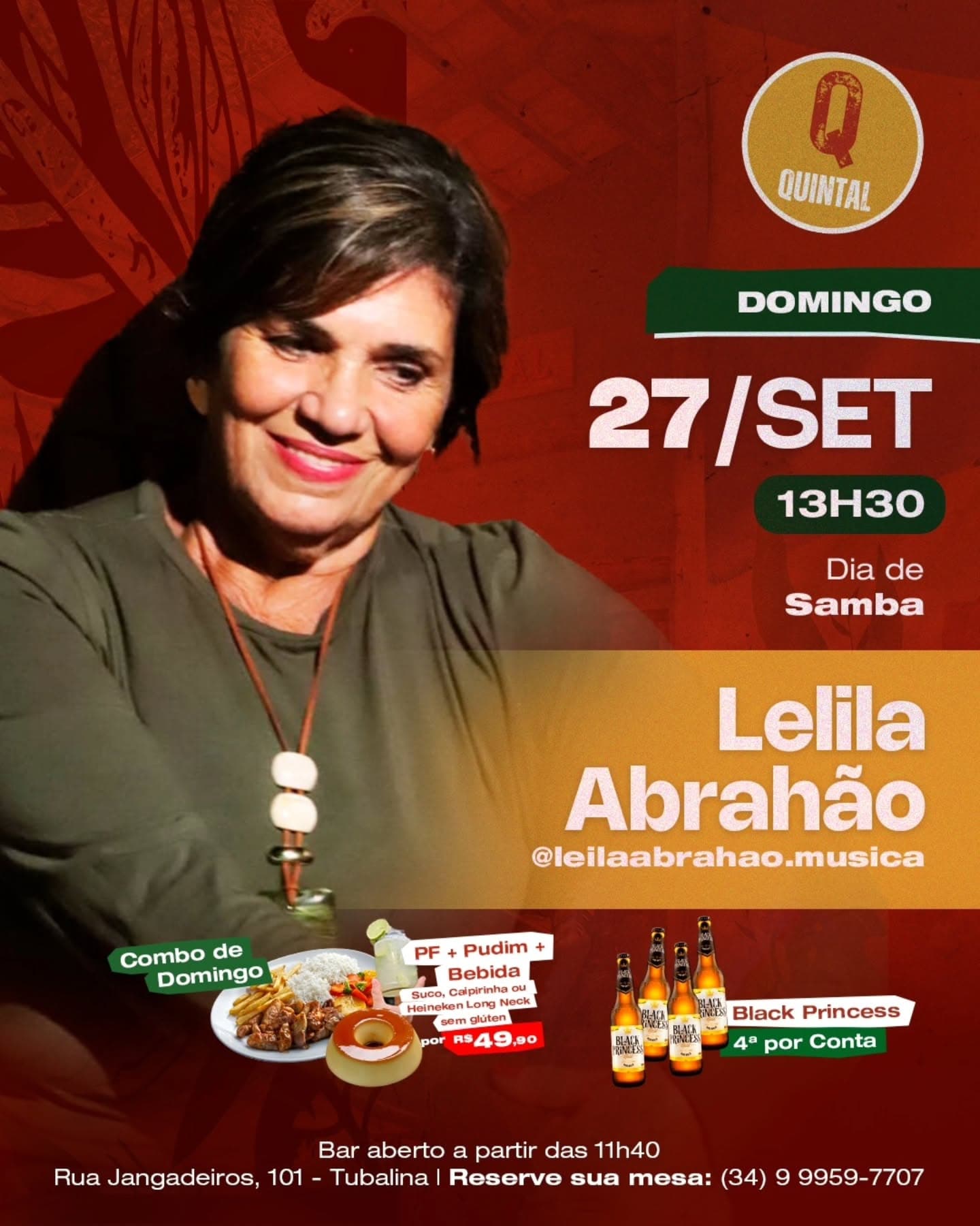Divulgação de Dia de Samba com Leila Abrahão