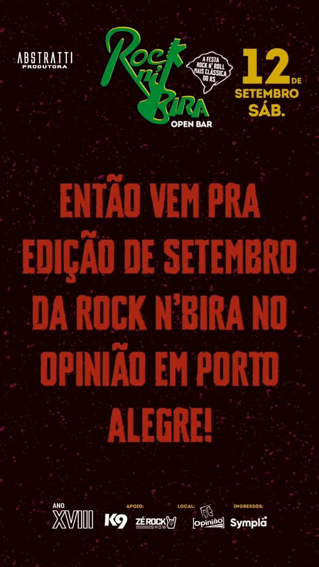 Divulgação de Rock N' Bira - Edição de Setembro