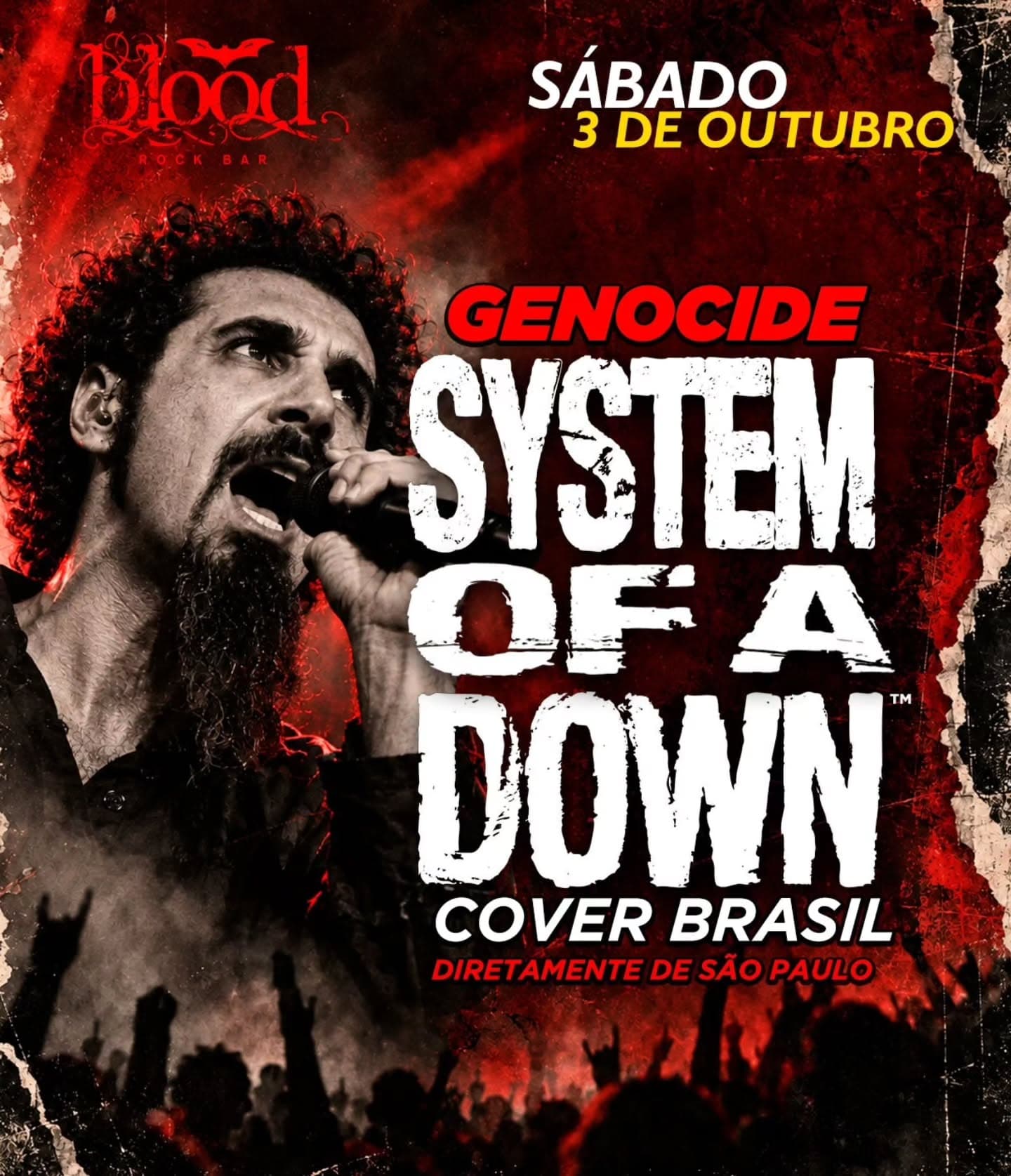 Divulgação de Genocide System of a Down Cover Brasil