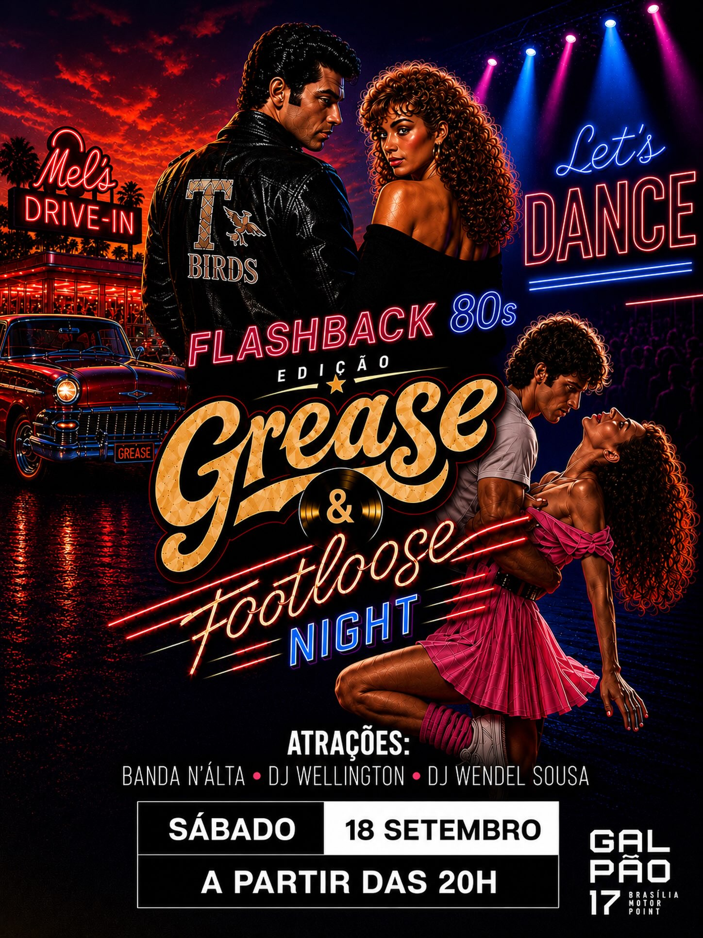 Divulgação de FLASHBACK 80’S – Edição Grease & Footloose