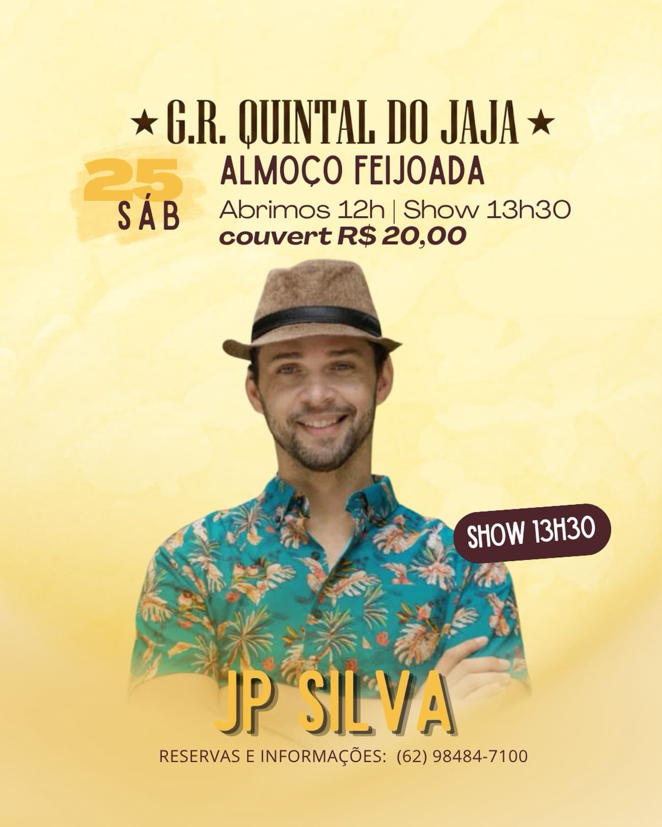 Divulgação de Almoço Feijoada com JP Silva