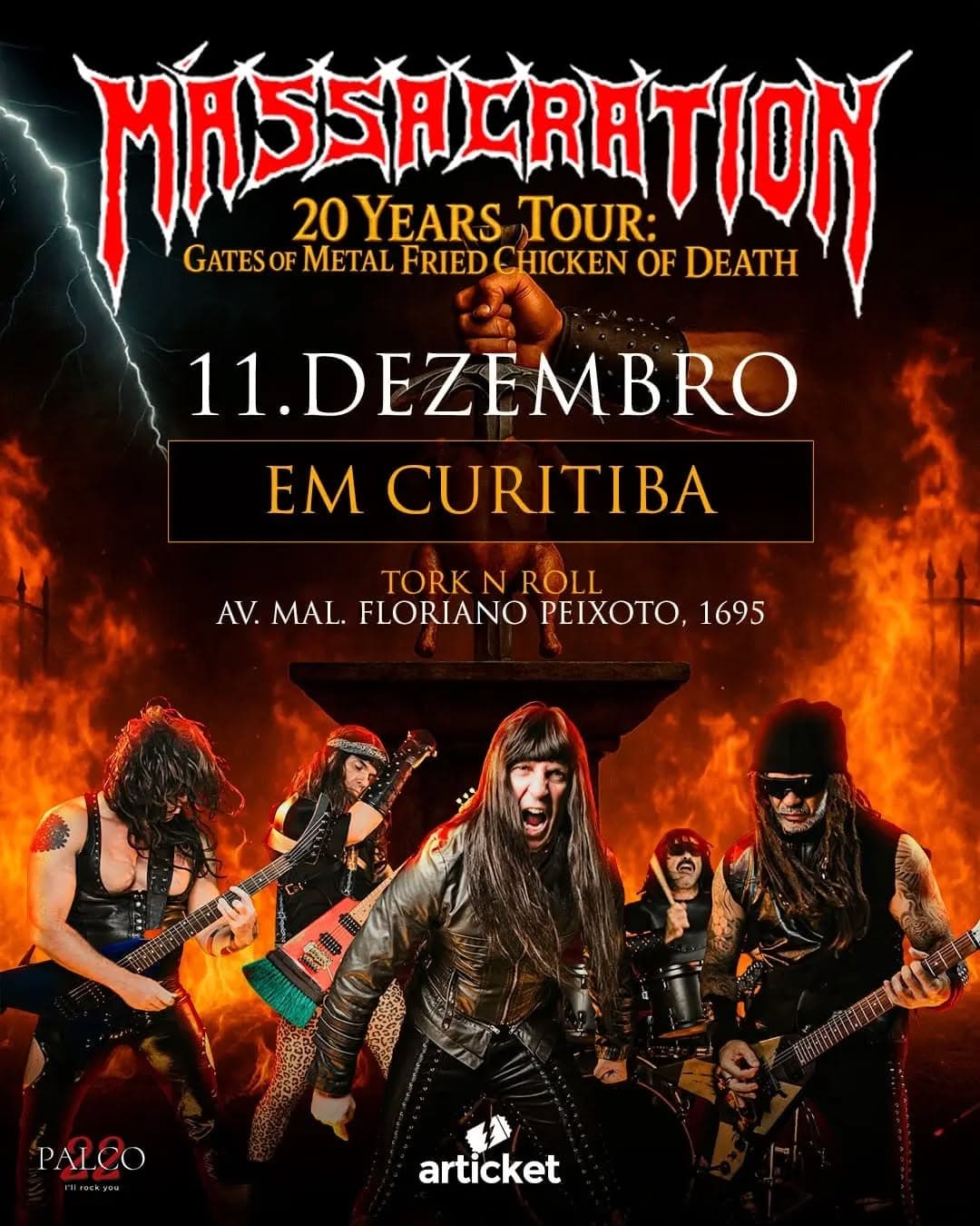 Divulgação de Massacration 20 Years Tour