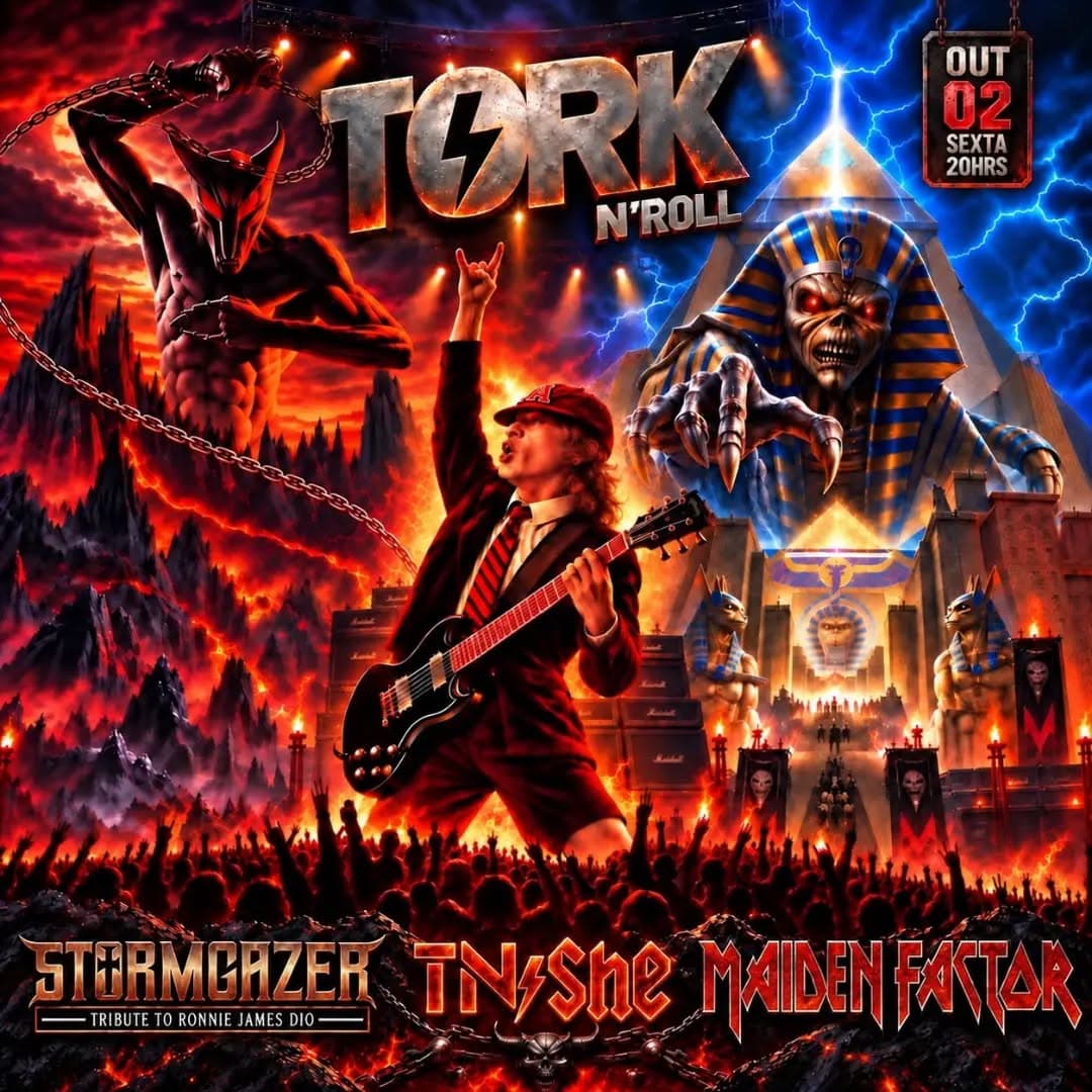 Divulgação de TN/SHE Tributo Feminino AC/DC + Maiden Factor + Stormgazer